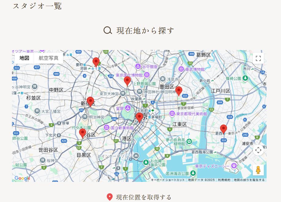 ピラティスK　スタジオ一覧