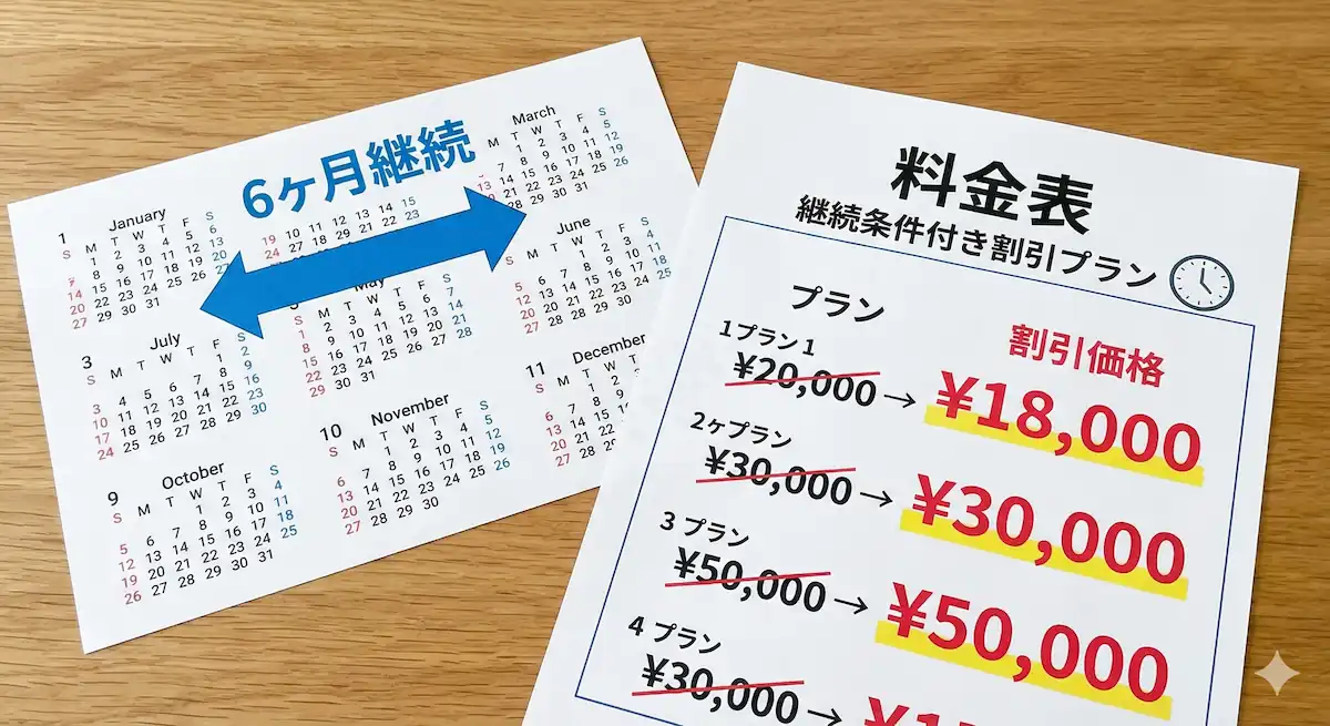 継続条件付き割引プランのイメージ
